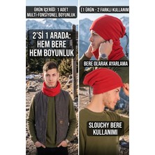 Ritagarcia Erkek Polar Boyunluk Bere 2'si 1 Arada Ipli Ayarlanabilir Çok Amaçlı Kışlık Boyunluk Bere