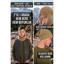 Ritagarcia Erkek Polar Boyunluk Bere 2'si 1 Arada Ipli Ayarlanabilir Çok Amaçlı Kışlık Boyunluk Bere