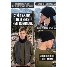 Ritagarcia Erkek Polar Boyunluk Bere 2'si 1 Arada Ipli Ayarlanabilir Çok Amaçlı Kışlık Boyunluk Bere
