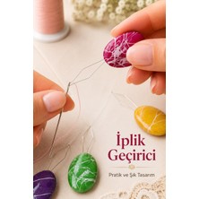 Liva Craft 3'lü Iğneden Iplik Geçirme Aparatı, Dekoratif Taş Görünümlü Iğneye Iplik Geçirici
