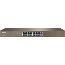 TeknoKapsül Tenda TEG1016G | 16 Bağlantı Noktalı Gigabit Ethernet Anahtarı | Masaüstü Ağ Bölücü | Sağlam Metal | Fansız | Tak ve Çalıştır | Trafik Optimizasyonu | Yönetilmeyen | Sınırlı Ömür Boyu Koruma