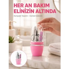 TeknoKapsül Tırnak Bakım Manikür Pedikür Seti 4 Parça Pembe Pratik Günlük Kullanım Yeni Nesil