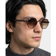 Funeyes Vanta Geometrik Kahverengi Trend Renk Unisex Premium Güneş Gözlüğü