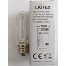 Liğtex 150W Halolux Ceram Osram 64478 Muadili E27 Kalın Duy 2200 Yüksek Lümen Şeffaf Isıya Dayanıklı Porselen Duy Fırın Ampülü Ani Işık Sahne Ampulü 3200 Kelvin