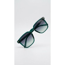 Funeyes Mocha Yeşil Köşeli Unisex Güneş Gözlüğü Hit Model Köşeli Unisex