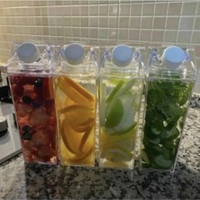 St. Morritz Mika Süt Kutu Tasarımlı Su Kahve Içecek Şişesi - Matara | Cam Değildir 500ML