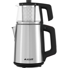 Arçelik cm 3626 Ic Cam Demlikli Inox Çay Makinesi