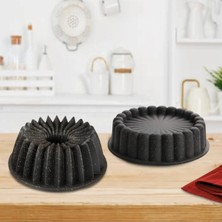 St. Morritz Döküm Gri Granit Rüzgar Gülü Kek Kalıbı 2lı Set