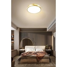 St. Morritz Gold Şerit Akrilikli Kumandalı Dimli 3 Işık Renkli 50CM LED Tavan Lambası, Modern Aydınlatma