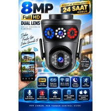 Visenox 8mp Dual Lens Wifi Ptz Dış Mekan Güvenlik Kamerası Renkli Gece Görüş Insan Takip IP66 RJ45