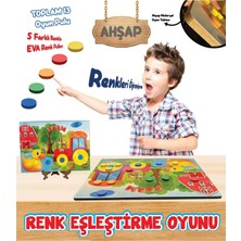 St. Morritz Ahşap Renk Eşleştirme Oyunu 5 Farklı Renk Pullu