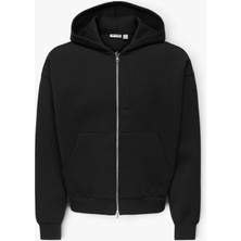 Only & Sons Onsgoyle Boxy Ls Scuba Zıp Hoodıe Noos Erkek Siyah Sweatshirt - 22035193