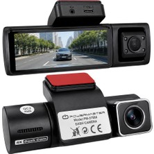 Powermaster PM-37888 4K Mini Dash Çift Lensli Araç Yol Kabin Içi Kayıt Kamerası