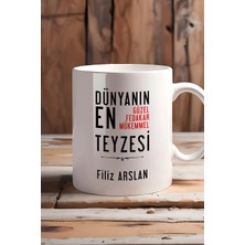 St. Morritz Kişiye Özel Teyzeye Hediye Kupa Bardak Beyaz Teyzeye Doğum Günü Hediyesi