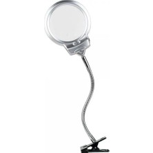 Zamerya 2.5X130 mm 5X24 mm LED Aydınlatmalı Büyüteç,masa Üstü Metal Hortum MANDALLIMG15124C
