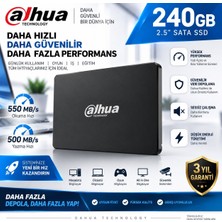 Dahua 240 GB SSD 2.5 Inç Sata SSD – Laptop Masaüstü Bilgisayar Uyumlu Hızlı ve Sessiz Dahili Disk