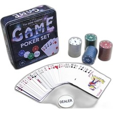 Zamerya Metal Kutulu 80 Chip ve 1 Adet Iskambil  Kağit Setine Sahip Poker Oyunu ALK3534