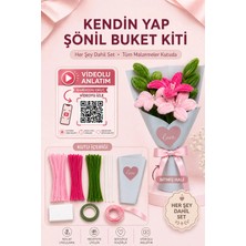 St. Morritz Pembe Lilyum Buketi Kendin Yap (Dıy) Kiti | 65 Adet Şönil Içerir Hobi ve Hediye Seti