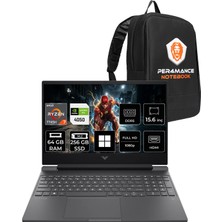 Hp Victus 15 Amd Ryzen 7 7445H Rtx 4050 6gb 64GB Ram 256GB SSD 15.6" Fhd 144Hz WIN11 Home BX9U9EAPN376 Gaming Laptop + Per4 Çanta