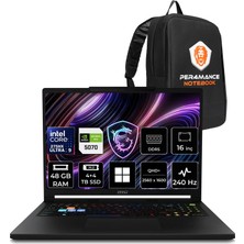 MSI Msı Raider 16 Hx Intel Core Ultra 9 275HX Rtx 5070 12GB 48GB Ram 4tb + 4tb SSD 16" Qhd+ OLED 240Hz WIN11 Pro B2WGX018TRP456 Gaming Laptop + Per4 Çanta