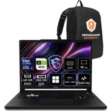 MSI Msı Raider 16 Hx Intel Core Ultra 9 275HX Rtx 5070 12GB 48GB Ram 256GB SSD 16" Qhd+ OLED 240Hz WIN11 Pro B2WGX018TRP451 Gaming Laptop + Per4 Çanta