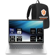 Hp Elitebook 6 G2I Aı Intel Core Ultra 5 325 64GB Ram 2tb SSD 16" Wuxga (1920X1200) IPS Freedos C77J9AVP340 Taşınabilir Bilgisayar + Per4 Çanta