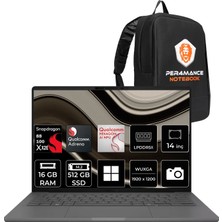Asus Zenbook A14 (UX3407NA) Copilot+ Pc Snapdragon X2 Elite X2E-88-100 16GB Ram 512GB SSD Andero 14" Wuxga (1920X1200) OLED WIN11 Pro UX3407NA-QD217WP308 Taşınabilir Bilgisayar + Per4 Çanta