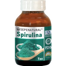 SEPE NATURAL Spirulina Toz 100 gr Yosun, Mavi Yeşil Alg, Bitkisel Protein, Vegan, Cam Şişe SEPE