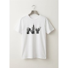 Belirtilmemiş Ny Baskılı Ünisex Penye T-Shirt
