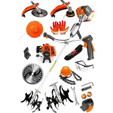 St. Morritz Dolmar Serii 2.1 Hp Profesyonel Yan Tipi Benzinli Tırpan Ot Çalı Çim Biçme Makinesi Çapa