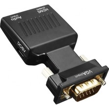 Lunatic 0145 VGA To HDMI Çevirici Dönüştürücü Laptop Tv Monitör Adaptör Kablosu VGA Çıkışını Hdtv'ye Dönüştürmenizi Sağlar.