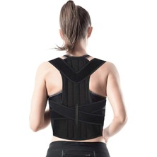 St. Morritz Dik Tutucu Kamburluk Önleyici Unisex Siyah Bel ve Sırt Destekleyeci Ortopedik Korse