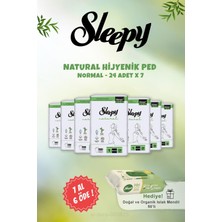 TeknoKapsül Sleepy 7 Al 6 Öde Natural Hijyenik Ped Normal 24 Adet ve Doğal Islak Mendil 50 Li