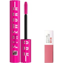 TeknoKapsül Maybelline New York Lash Sensational Firework Maskara & Mini Super Stay Matte Ink Likit Mat Ruj - 15 Lover Makyaj Seti