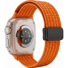 Alstrap Apple Watch 12-11-10(42MM) 9 8 7 (41MM) 6 5 4 SE(40MM) 38MM Uyumlu Manyetik Tokalı Hasır Örgü Kordon Kayış