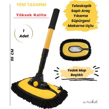 Unikat Teleskopik Saplı Araç Yıkama Süpürgesi Makarna Uçlu 1 Adet Ergonomik Tasarım ile Etkili Temizlik