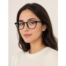 Mise Aksesuar Şeffaf Camlı Oval Gözlük Unisex Yeni Sezon