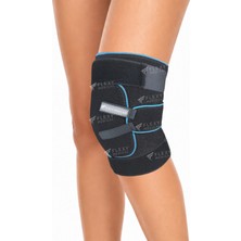 Flexy Medical Ped Destekli Dizlik Ayarlanabilir Cırt Bantlı Sporcu Diz Desteği, Fitness Yürüyüş ve Günlük Kullanıma Uygun, Unisex Sağ Sol Diz Uyumlu, Esnek Kumaşlı Konforlu Siyah Dizlik Ergonomik Yapı