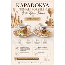 Kapadokya Hediyelik Kapadokya Temalı Porselen İkili Kahve Takımı