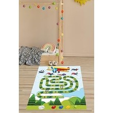 TeknoKapsül Pelangi Sayılar Yıkanabilir Kaymaz Taban Leke Tutmaz Çocuk Odası Halısı, Kırmızı-Sarı-Mavi-Yeşil 120 x 200