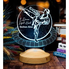 TeknoKapsül Karateci Hediyesi, Karate Tekvando Judo Sporcuya Hediye 3D LED Lamba
