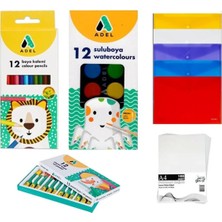 St. Morritz 3 Lü Boyama SETI(KURU+SULU+PASTEL)100 Lü Fotokopi Kağıdı+Dosya Seti