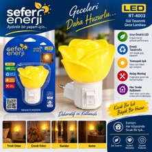 Sefer Enerji RT-4003 LED Sarı Gül Gece Lambası 1W Priz Tipi Anahtarlı