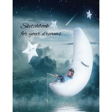 TeknoKapsül Sketchbook For Your Dreams - Glossy Cover, Black & White, 111 Pages, 8.5" x 11",