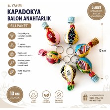 Kapadokya Hediyelik Deri Balon Renkli Anahtarlık (5) Adet