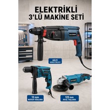 SCHUTZENGER Kırıcı Delici HİLTİ-125MM Spral TAŞLAMA-13MM Matkap Vidalama Elektrikli Set M-3set