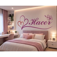Dh Elektromarket Kişiye Özel Isimli Duvar Sticker – Prenses Taç & Kalp Tasarım