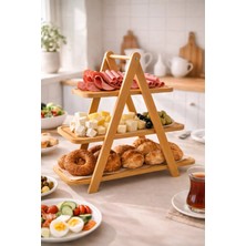 St. Morritz 3’lü Bambu Sunum Tabağı Seti – Doğal Ahşap Servis Tabakları 25X14 / 32X14 / 39X14 cm