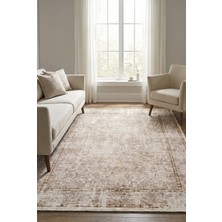 Livset Home Yumuşak Modern Dokuma Halı Krem Bej Salon Mutfak Antre Yolluk Oturma Odası Halısı J957C