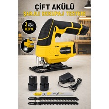 SCHUTZENGER 2 Batarya Şarjlı Dekupaj Testere Makinesi Pvc Ağaç Ahşap Metal Kesme Makinesi SARI-2270